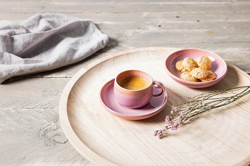 Platillo para Taza de Espresso Perlemor Coral