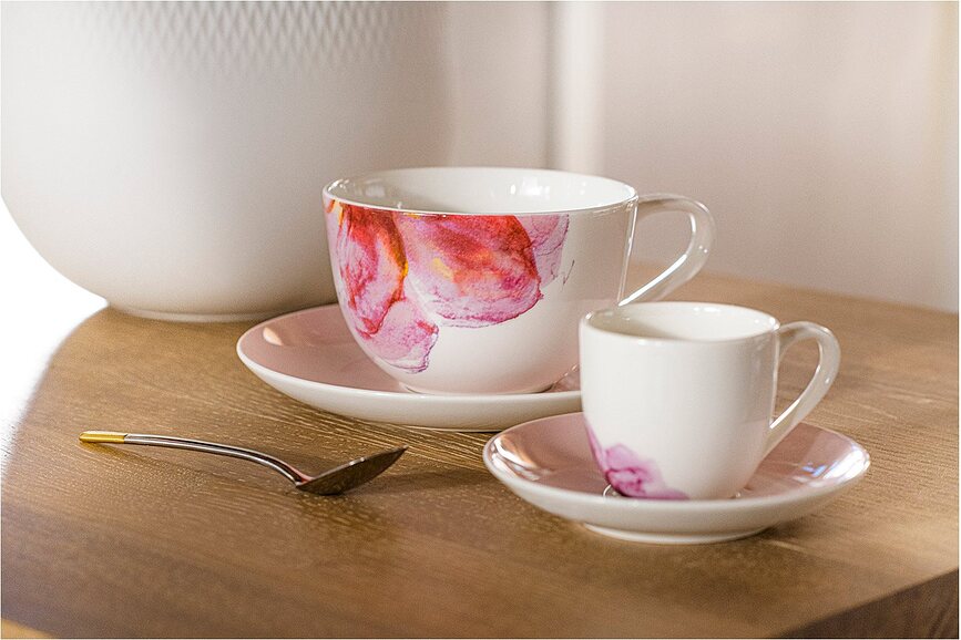 Platillo para taza de espresso Rose Garden, rosa