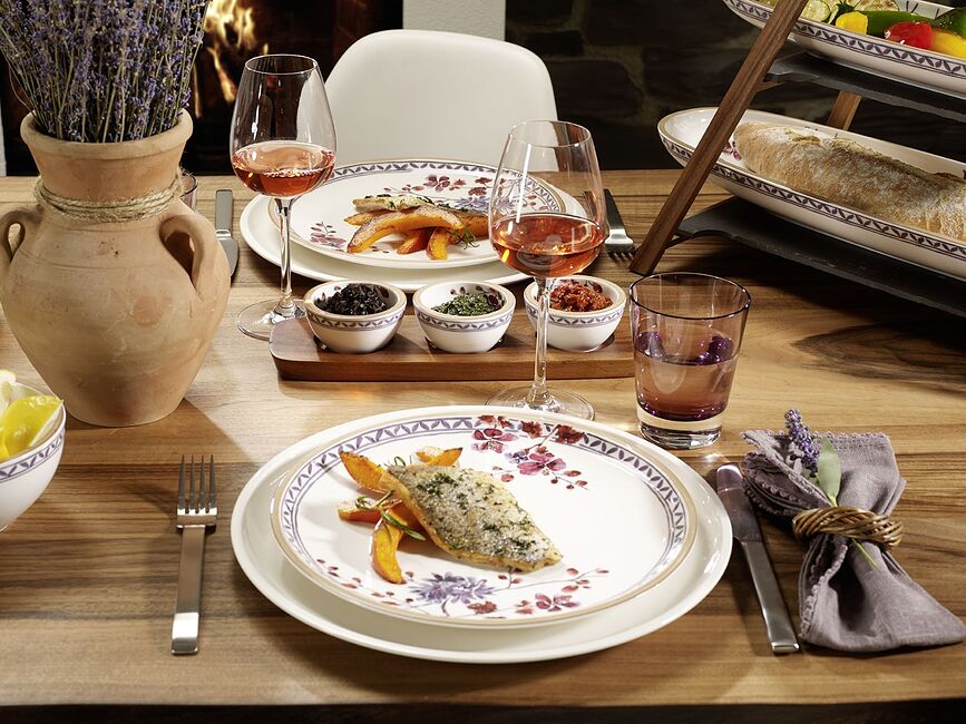 Plato de Desayuno Artesano Provencal Lavender, 22 cm