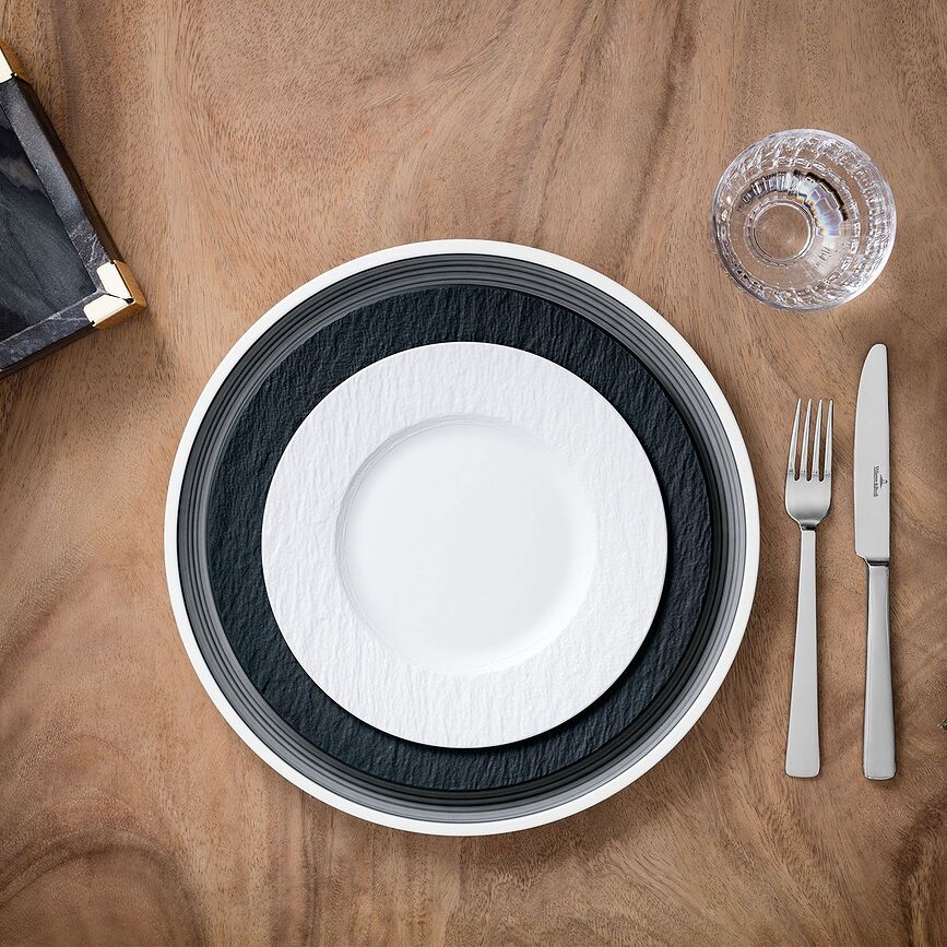 Plato de Desayuno Manufacture Rock Blanc, 22 cm, con rebaje