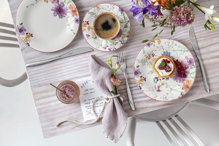 Plato de Desayuno Mariefleur Basic, con diseño integral, 21 cm