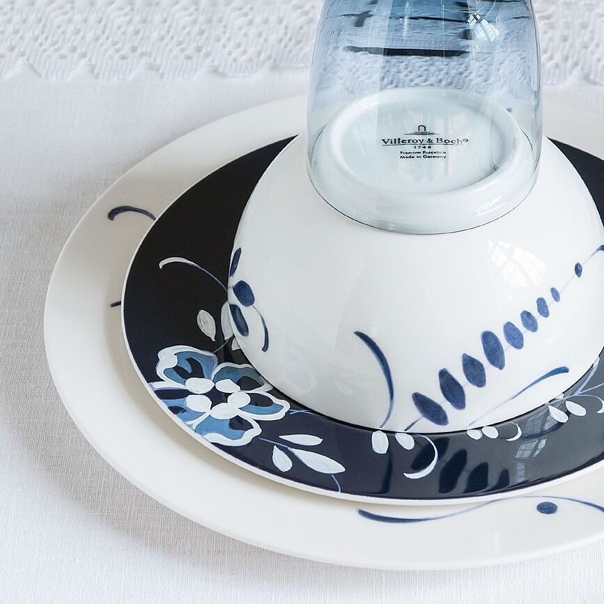 Plato de Desayuno Old Luxembourg Brindille, 22 cm, azul