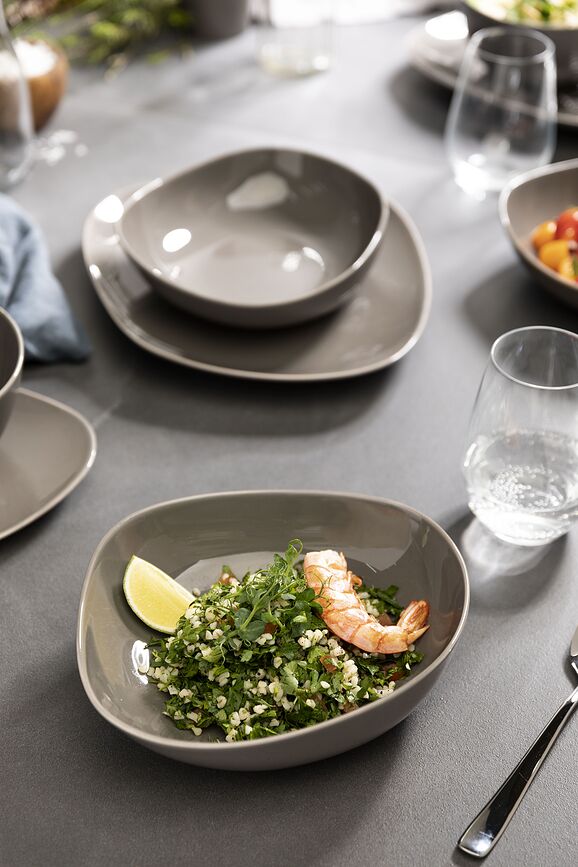 Plato de Desayuno Organic, color topo