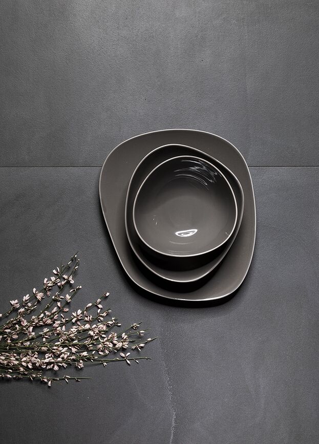 Plato de Desayuno Organic, color topo