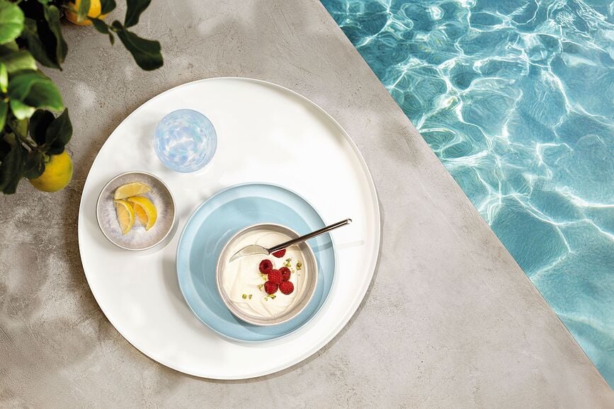 Plato de desayuno Perlemor Aqua 24 cm