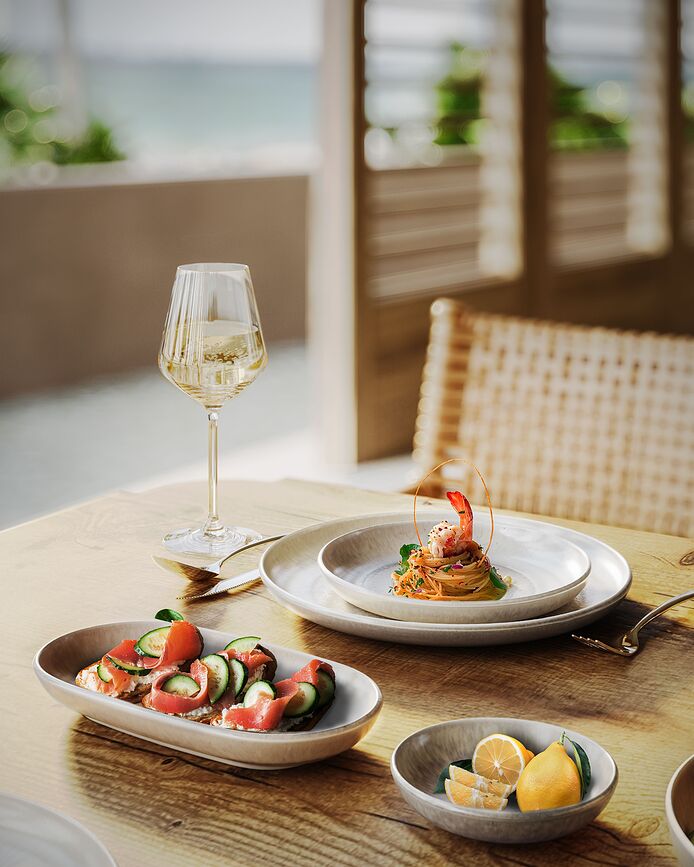 Plato de servir Perlemor Sand 18 x 34 cm