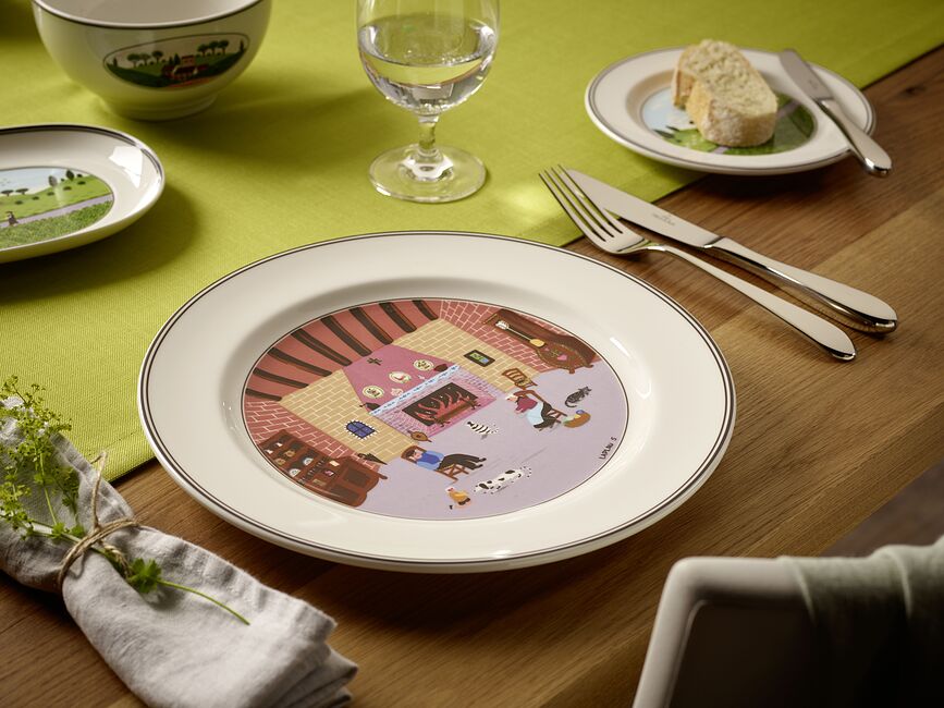 Plato Llano Design Naif Village, 27 cm