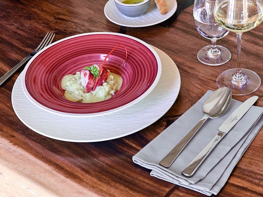 Plato Llano Manufacture Rock Blanc, 27 cm, con hendidura