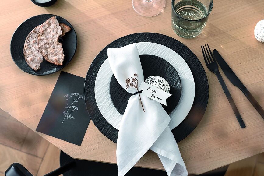 Plato Llano Manufacture Rock Blanc, 27 cm, con hendidura