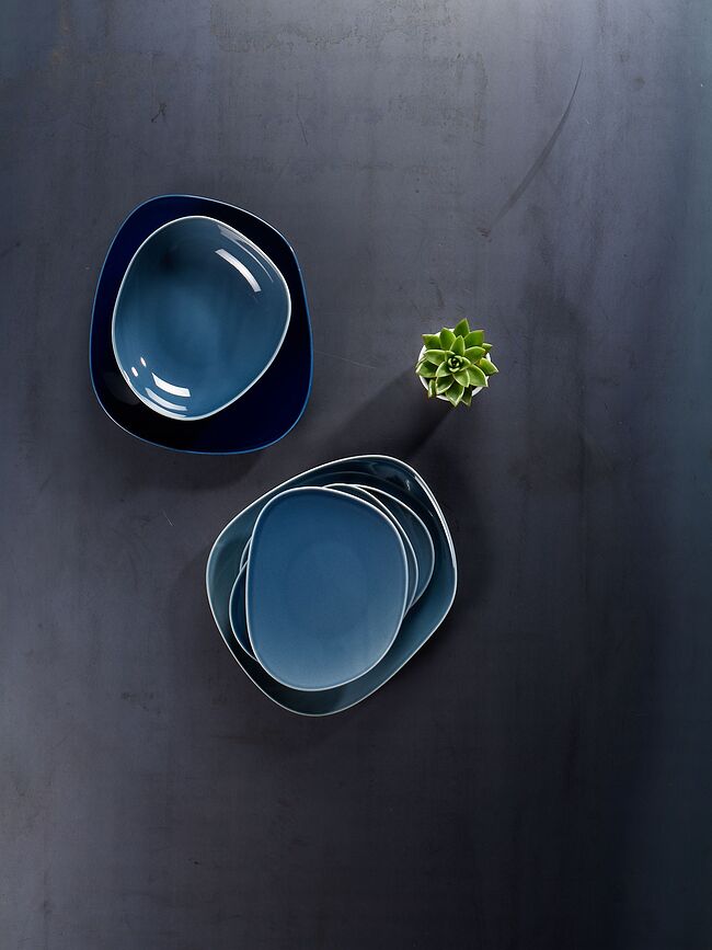 Plato Llano Organic, turquesa