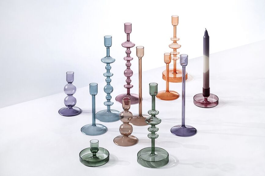 Candelabro para vela clásica Like Home Sage, 27 cm