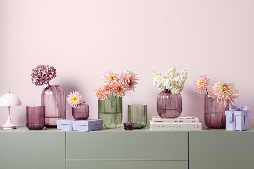 Portavelas reversible Fleur, rosa