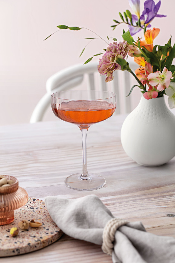 Rose Garden Flûtes à Champagne 120 ml, Lot de 4