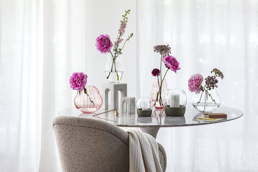 Rose Garden Home Βάζο ή Κηροπήγιο, 17 εκ., ροζ