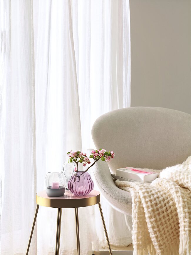 Rose Garden Home Vase ou Bougeoir 17 cm, rose