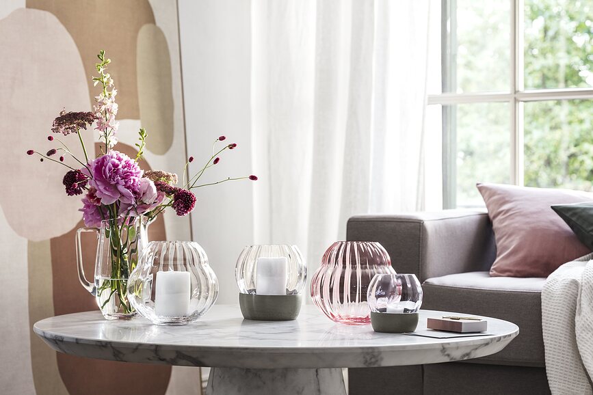 Rose Garden Home Vaza ali Svečnik, 17 cm, roza