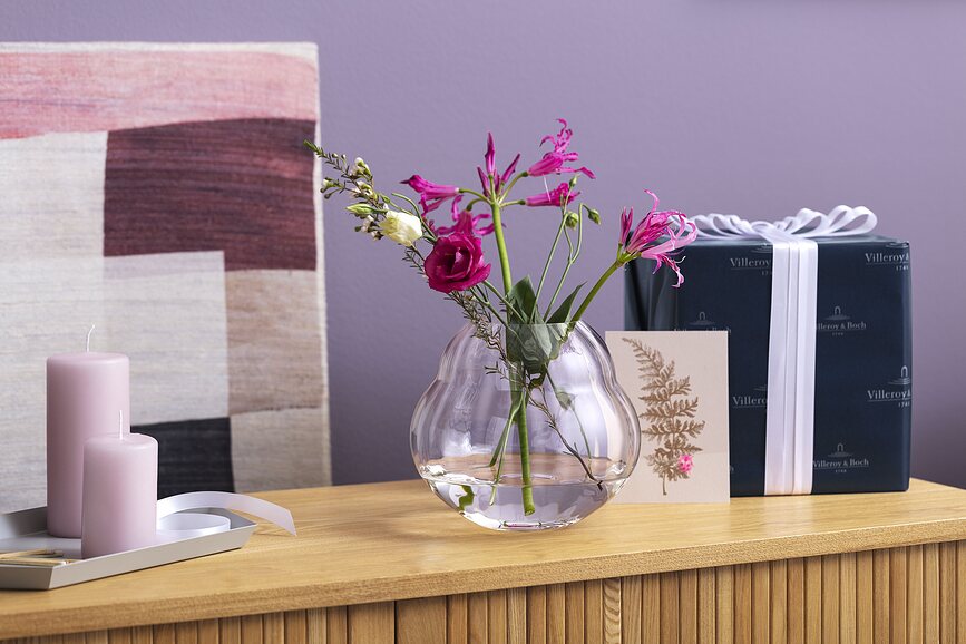 Rose Garden Home Vaza ali Svečnik, 17 cm, roza