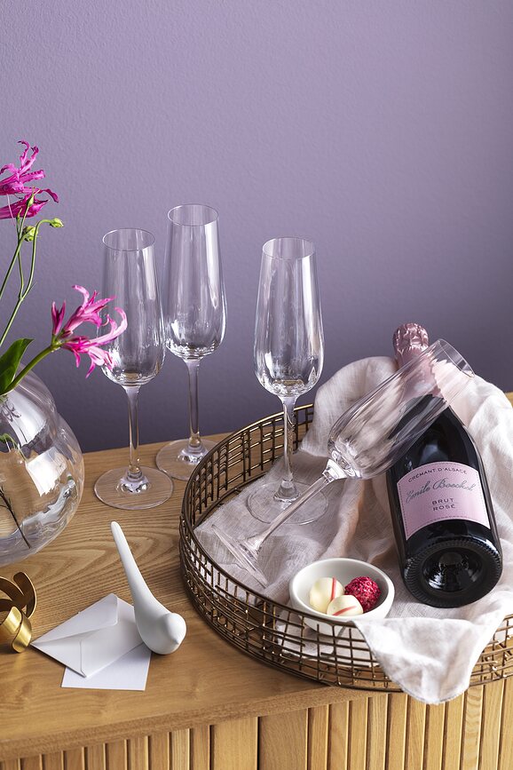 Rose Garden Kozarci za šampanjec, 280 ml, 4 kosi