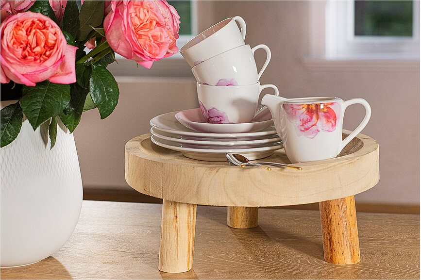 Rose Garden Tanjurić za šalicu za espresso ružičasti