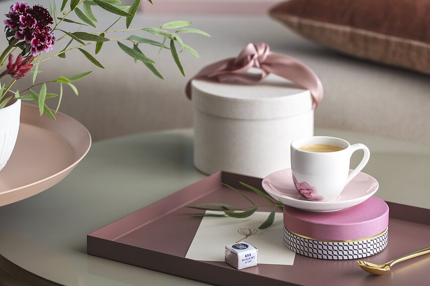 Rose Garden Soucoupe pour Tasse à espresso, rose