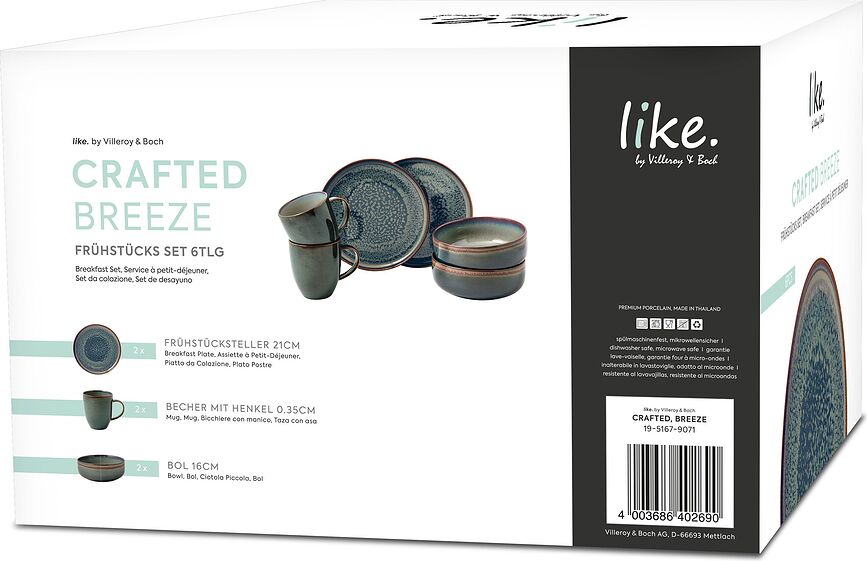 Set de Desayuno Crafted Breeze, 6 piezas