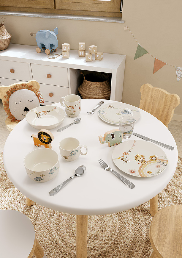 Set de Vajilla Infantil Roar like a Lion, con cubiertos, Set de 7 piezas