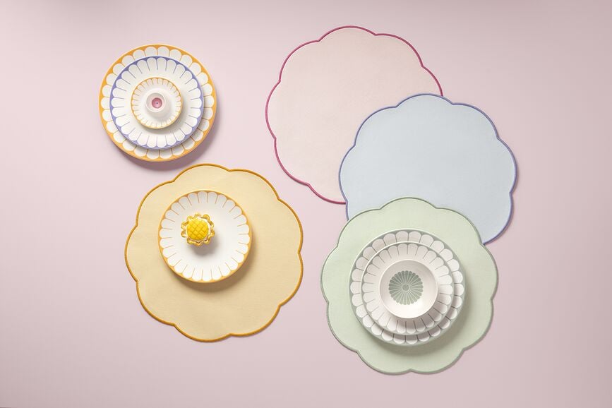 Sous-plat Fleur Vert 40 cm