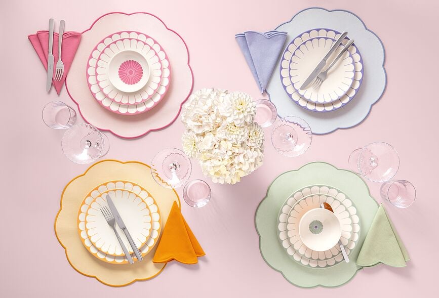 Sous-plat Fleur Vert 40 cm