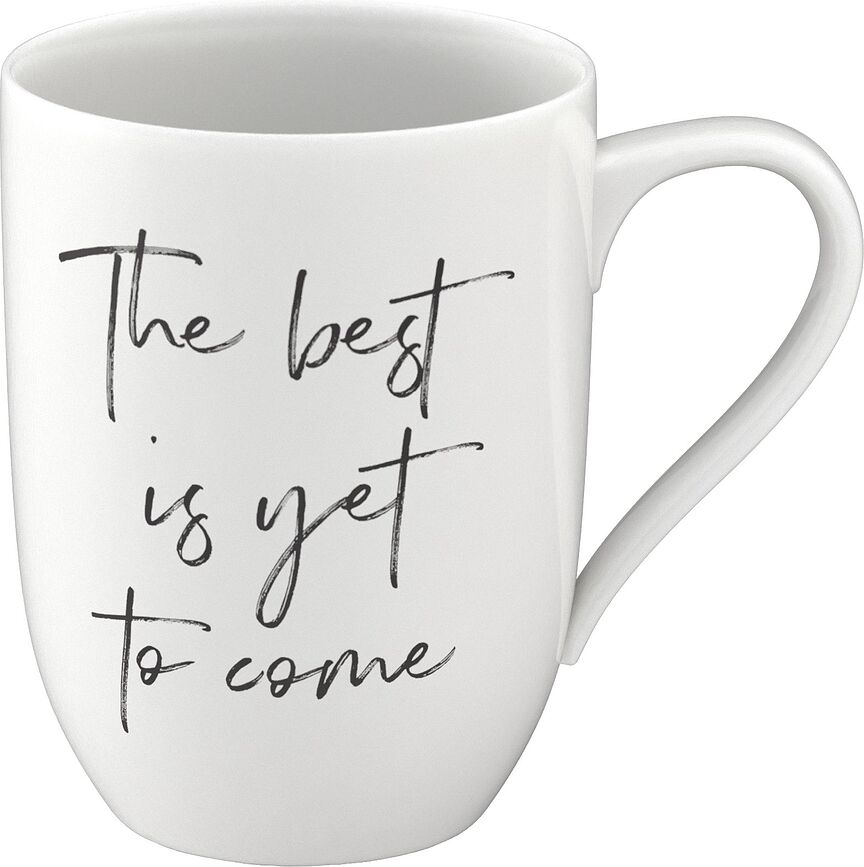 Taza con mensaje "Lo Mejor Está Por Llegar", 340 ml