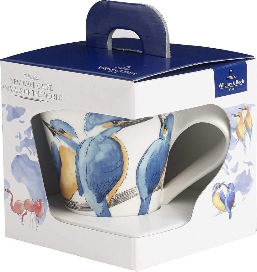 Taza NewWave Caffe Gift, 300 ml, diseño de mariposa verde