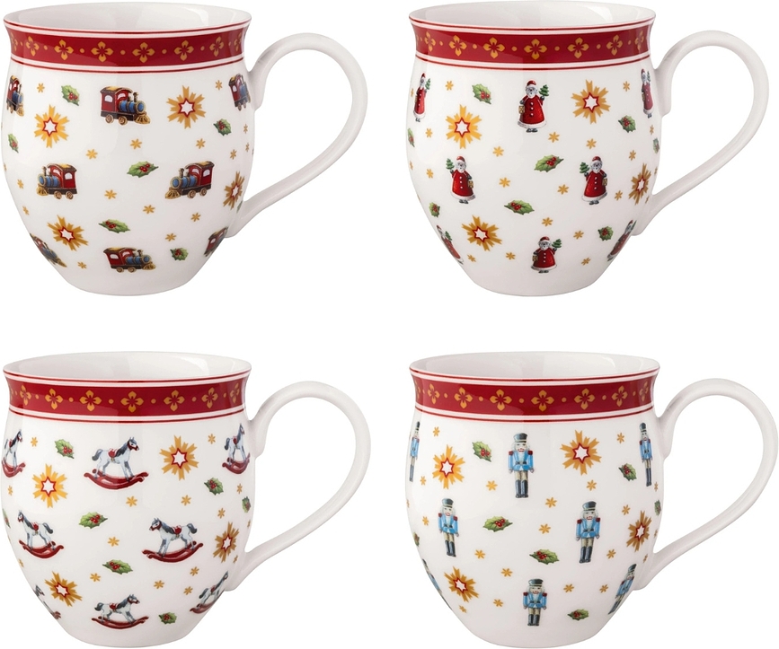 Toy's Delight Anniversary Tasses à motifs de Noël, Lot de 4