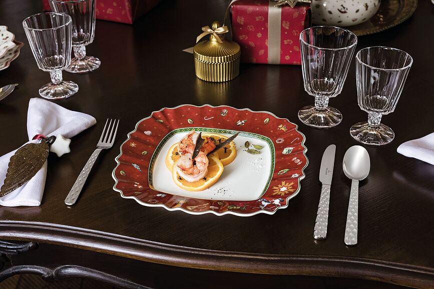 Toy's Delight Assiette Plate carrée, 28 cm, rouge