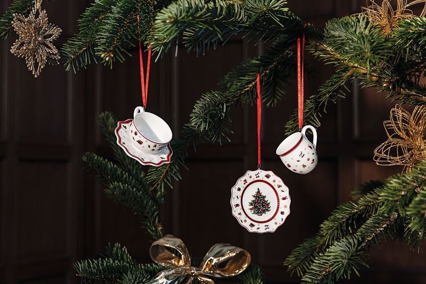 Toy's Delight Tablewareset Décorations de Noël, blanches, Lot de 3