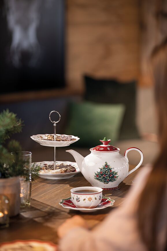 Toy's Delight Podstavek za skodelico, bel, z valovitim robom