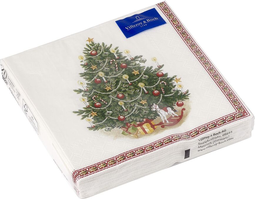 Toy's Delight Serviettes en papier, motif sapin de Noël, Lot de 20