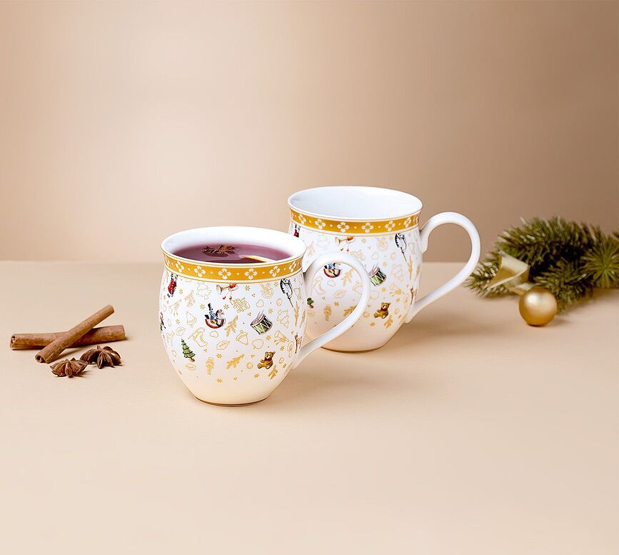 Toy's Delight Skodelice z božičnimi motivi, 340 ml, rdeče, 2 kosa