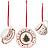 Toy's Delight Tablewareset Christmas tree decorations white 3 pcs