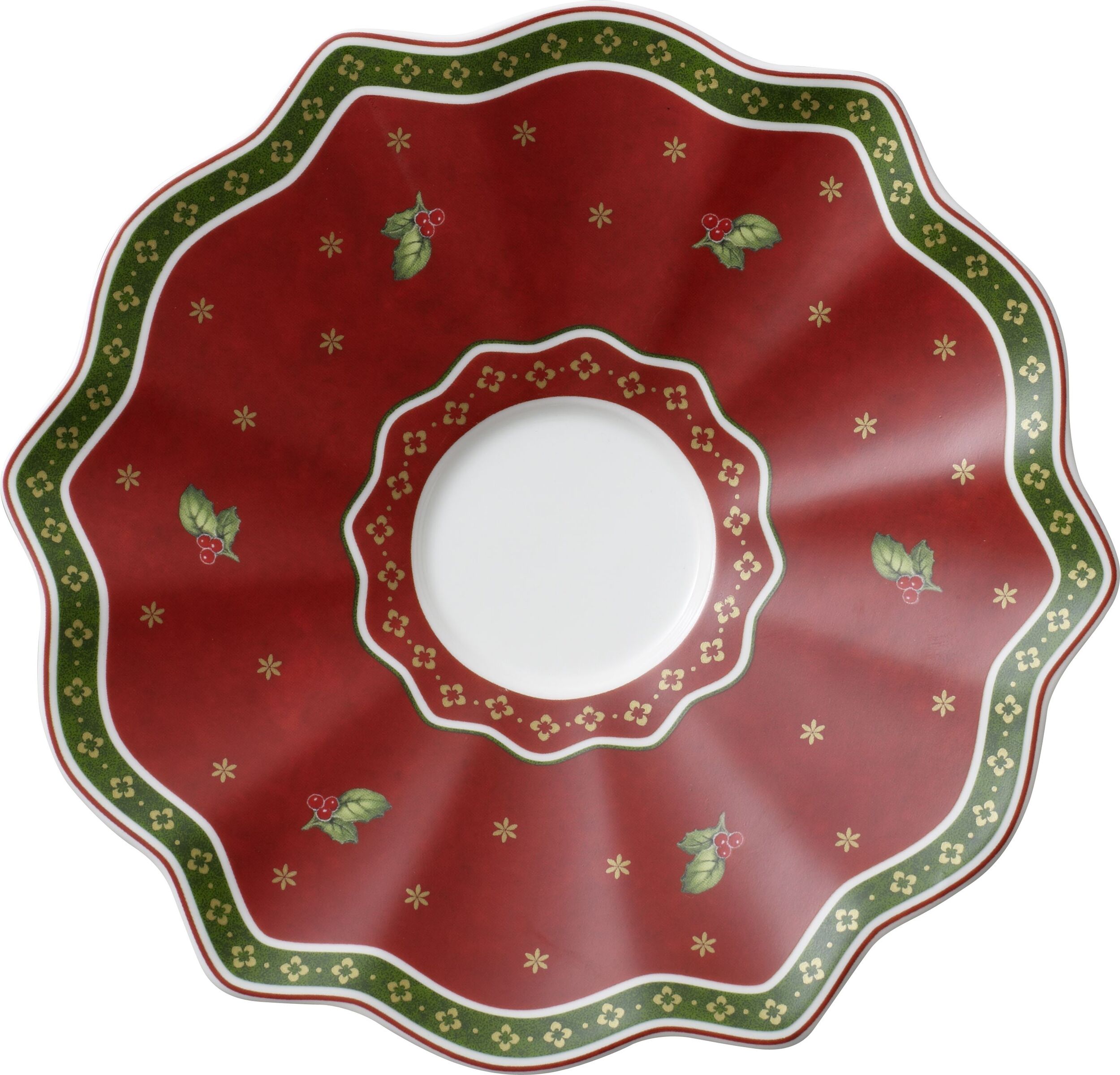 Toy's Delight Untertasse für eine Kaffee- oder Teetasse rot mit Rüsche