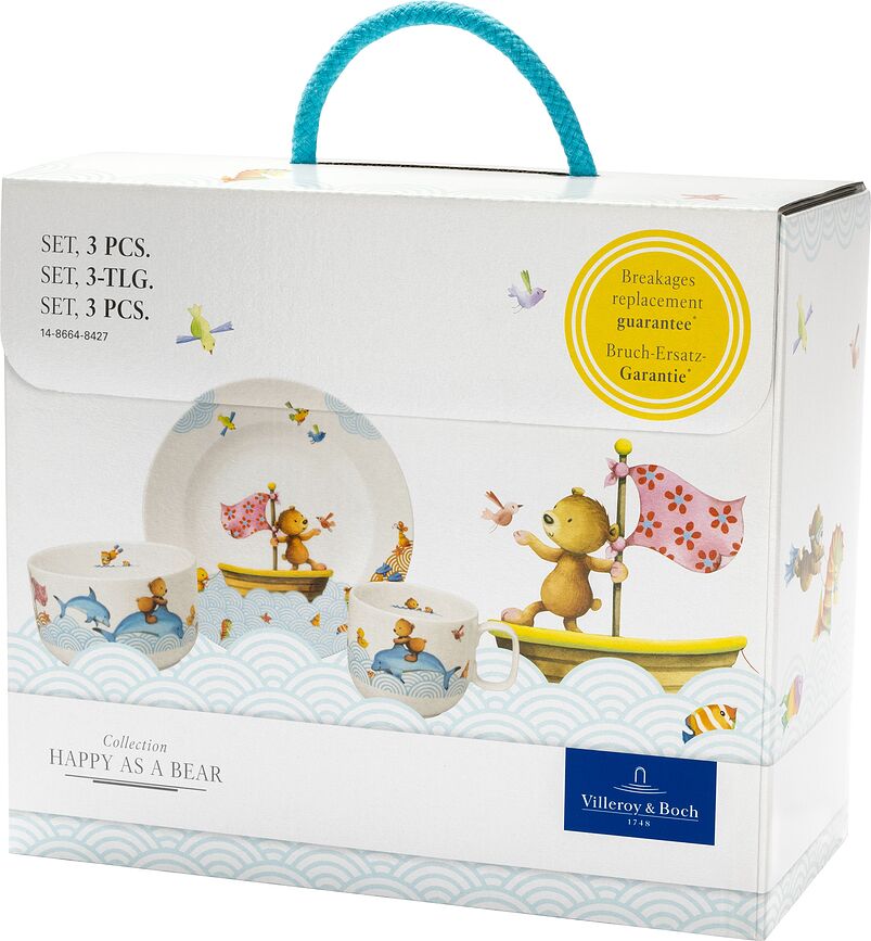 Vajilla infantil Happy as a Bear, Set de 3 piezas