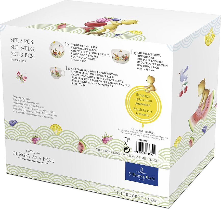 Vajilla Infantil Hungry as a Bear, Set de 3 piezas