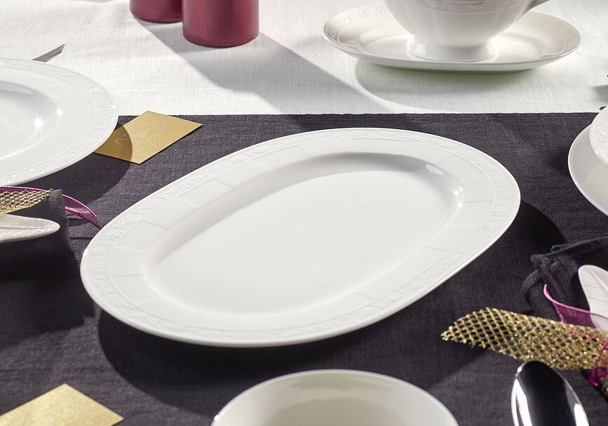 White Pearl Plat de Service ovale, 35 cm