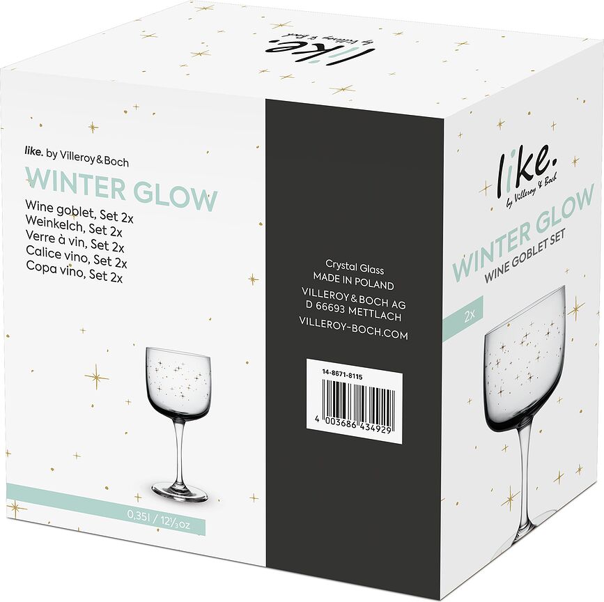 Winter Glow Verres à Vin 350 ml, Lot de 2