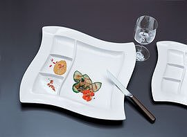 NewWave Assiette de Service avec compartiments, 27 cm