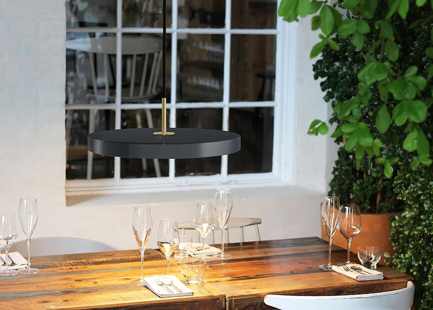 Asteria Κρεμαστό Φωτιστικό, πετρόλ, με χρυσή βάση