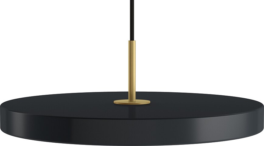 Asteria Suspension, anthracite, fixation dorée