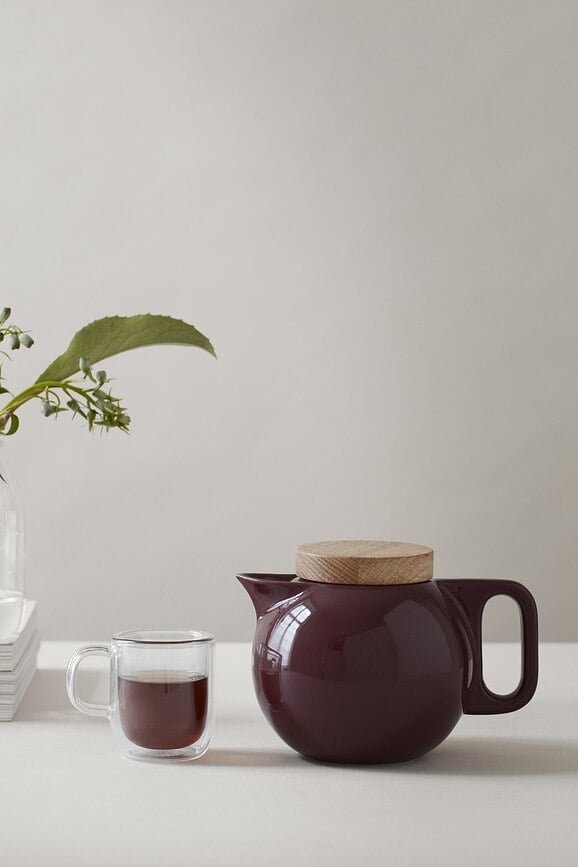 Amelia Théière avec infuseur, bordeaux