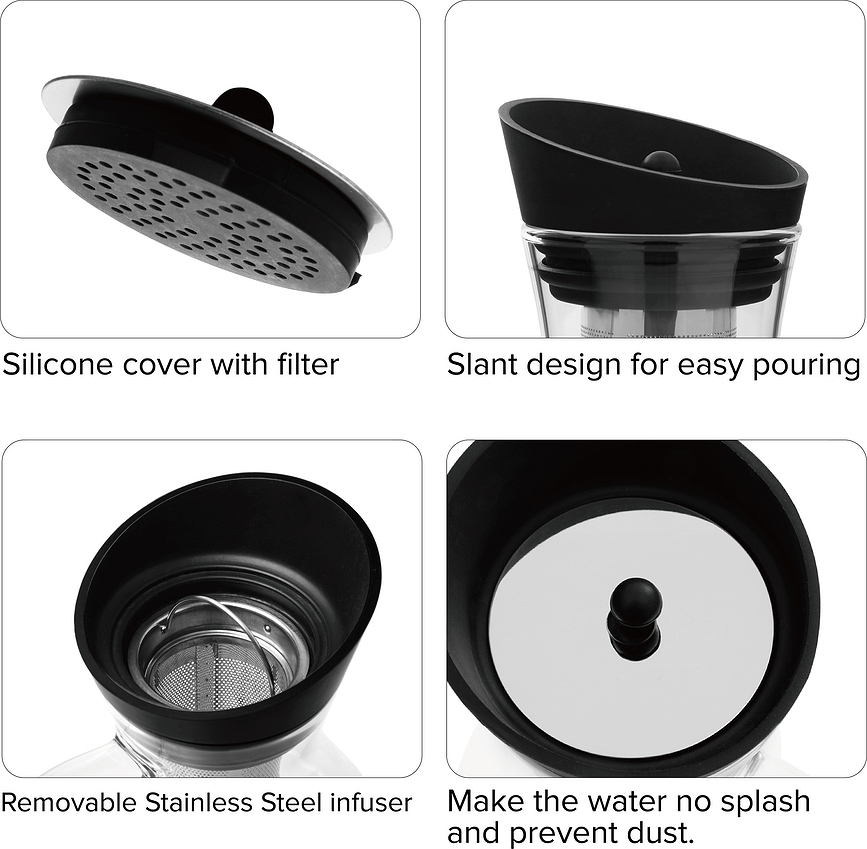 Infusion Καράφα για παγωμένο τσάι, 1,4 L, μαύρη