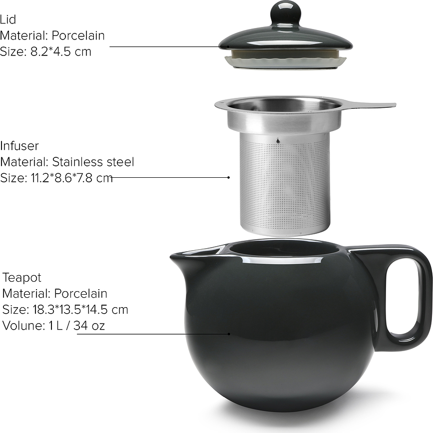 Jaimi Čajnik za pripravo čaja, temnozelen