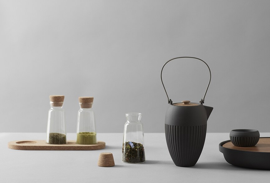 Juego de Botes para Té Cortica, con base, 3 unidades