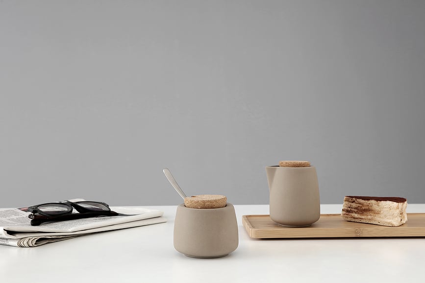 Juego de Azucarero y Lechera Nicola, con cucharilla, antracita